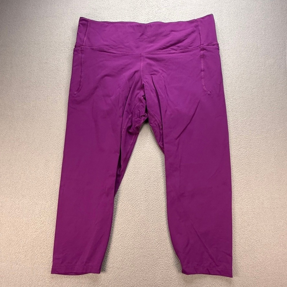 Under Armour Capri Leggings Fitted XXL Purple HeatGear Performance Activewear